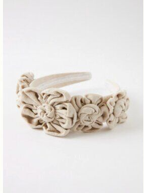 NWT Anthropologie Cream Ruffled Headband